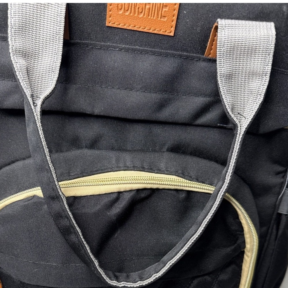 Sunshine‎ Diaper Bag Backpack Black Quilted Large Baby Travel
